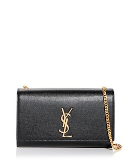 Маленькая сумка Kate из кожи с тиснением Grain De Poudre Saint Laurent, цвет Black 4165958 | black