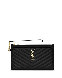 Кассандра Мателасс&;eacute; Большая сумка на молнии из кожи ягненка Saint Laurent, цвет Black 5019138 | black
