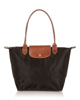 Сумка на плечо из нейлона Le Pliage Original среднего размера Longchamp, цвет Black 641312 | black/gold