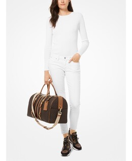 Очень большая сумка выходного дня с логотипом Bedford Travel Michael Kors 9371763 | brown/acorn/gold