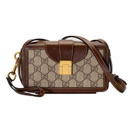 Сумка mini-sized single-shoulder bag white/brown Gucci, бежевый 614368-92tcg-8563 | cream/