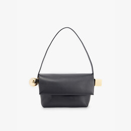Сумка из кожи Le rond carre с верхней ручкой Jacquemus, черный r04346581 | black