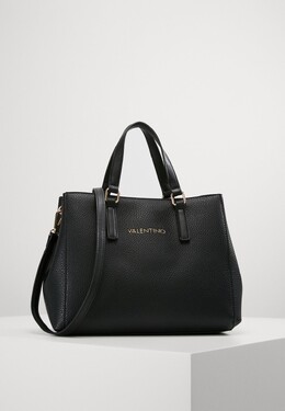 Сумка тоут Valentino из экокожи с логотипом бренда и ремнем, черный 5va51h08m-q11 | nero