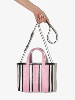 Маленькая сумка-шопер Balenciaga Barbès East-West в полоску, розовый 6714042100m | розовый