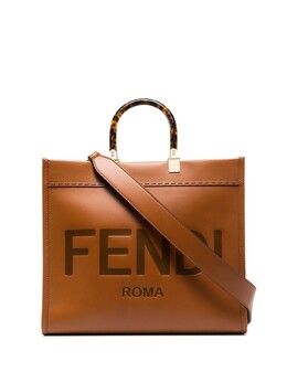 Сумка-тоут Fendi Sunshine с тисненым логотипом, коричневый 8bh386abvl | коричневый
