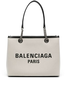 Сумка-тоут Balenciaga из канваса с логотипом, нейтральный цвет 7599732aaok | нейтральный цвет