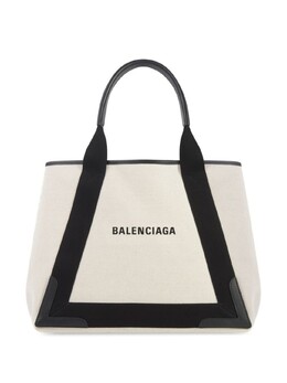 Сумка-тоут Balenciaga Navy Cabas среднего размера, нейтральный цвет 5812922hh3n | нейтральные цвета
