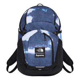 Сумка x the north face bleached denim print pocono backpack 'blue black white' Supreme, синий sup-fw21-414 | blue/black/white