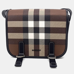 Burberry Brown Canvas Rider Check Crossbody Bag 1216319