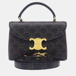 Celine Black Brown Coated Canvas Teen Nino Bag 1216352