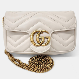 Gucci Cream Leather Matrasse Super Mini Crossbody Bag 1216344