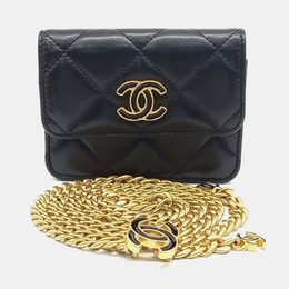 Chanel Black Leather Chain Belt Bag 1216223