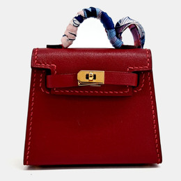Hermes Red Leather Kelly Twilly Bag Charm 1216234