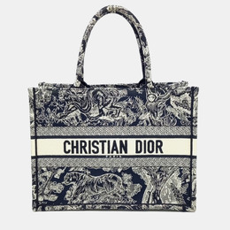 Christian Dior Navy Blue/White Canvas Book Tote Bag 1216251
