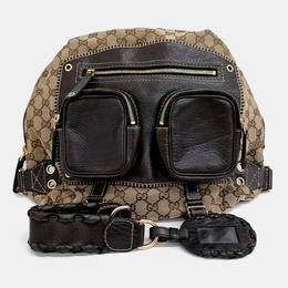 Gucci Brown Fabric Jacquard Backpack 1216236