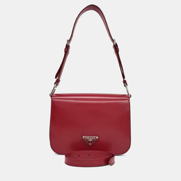 Prada Red Leather Brushed Shoulder Bag 1216301