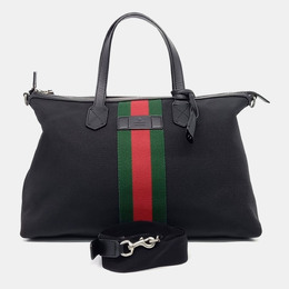 Gucci Black Fabric Web Tote Bag 1216249