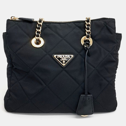 Prada Black Nylon Re-Edition 1995 Re-Nylon Quilted Chain Shoulder Bag 1216170