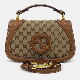Gucci Beige Brown Canvas and Leather Blondie Medium Top Handle Bag 1216157
