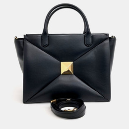Valentino Black Leather One Stud Tote Bag 1216150