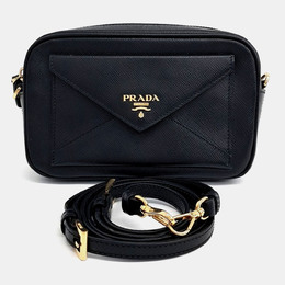 Prada Black Leather Saffiano Crossbody Bag 1216097