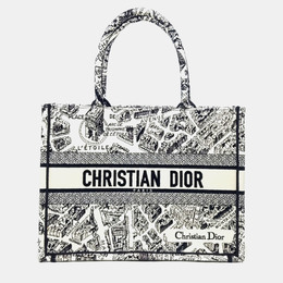 Christian Dior Black White Fabric Book Tote Bag 1216053