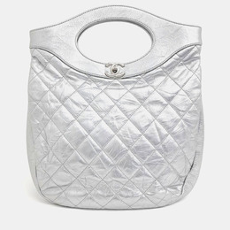 Chanel Silver Leather 31 Shopping Bag Small 1216043