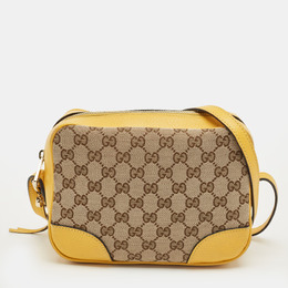 Gucci Yellow/Beige GG Canvas and Leather Bree Crossbody Bag 1215966