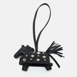 Hermes Noir Milo Leather Rodeo Robeo Rock Bag Charm PM 1215881