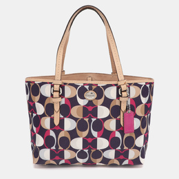 Coach Multicolor Leather and Satin Peyton C Tote 1215671