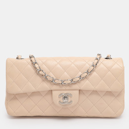 Chanel Light Beige Quilted Leather East/West Classic Flap Bag 1215605