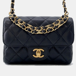 Chanel Mini Flap Bag Black Caviar Leather 1215797