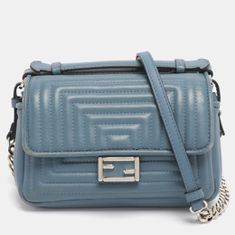 Fendi Light Blue Quilted Leather Micro Double Baguette Bag 1215657