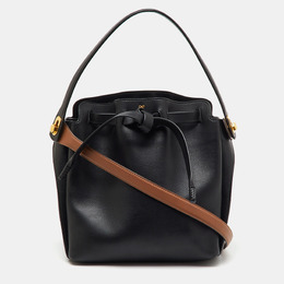 Anya Hindmarch Black Leather Small Shoelace Drawstring Bag 1213506