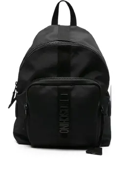 Moschino logo-plaque zip-fastening backpack 31526896