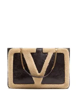 Valentino Garavani medium Viva Superstar shearling tote bag 32043165
