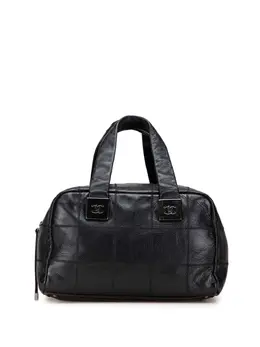 Chanel 2003-2004 CC Choco Bar Caviar Stitched boston bag 31976506