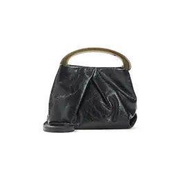 Dries Van Noten-Black Leather Medium Shoulder Bag With Flap-Donna 52614341263700