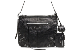 Le Cagole Кожа Ягненка Плечевая Сумка, Средняя Мужская Черная Бренд Balenciaga 719093210kr1000