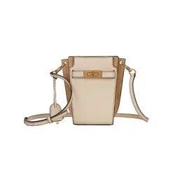 Кожаная мини-сумка через плечо Lee Radziwill с отделкой из замши белого цвета Tory Burch 139016-102