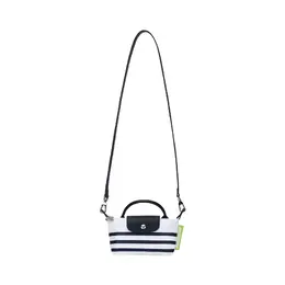 Сумка Le Pliage Canvas, Сумка Пельмень, Сумка Через Плечо, Кроссбоди, Классическая Женская Сумка Морской Синий и Белый Longchamp 34205hdf165 | marine blue & white