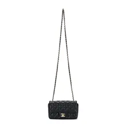 Сумка на плечо из овчины, мини-кроссбоди женская черная Chanel as5219-y04059-94305