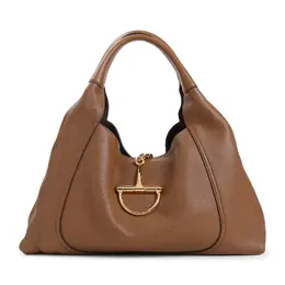 Gucci-Brown Softbit Grained Calf Leather Shoulder Bag-Donna 52619082498388