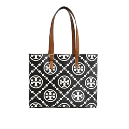 T Monogram Кожаная Сумка-шоппер, Сумка, Плечевая Сумка Обычная Женская Черная Tory Burch 138919-001