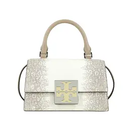 Кожаная мини-сумка через плечо женская тёпло-белая Tory Burch 152274-100