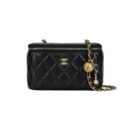 Овчинная сумка-коробка, наплечная сумка, через плечо женская черная Chanel ap2303-b18602-94305