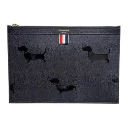Кожаная клатч мужская черная Thom Browne mac039c03116001