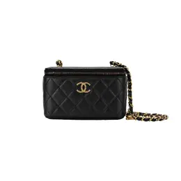 Кожаный клатч Chanel с ромбовидным узором на одно плечо через плечо женский черный ap4011-b13668-94305