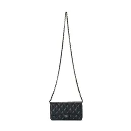 Кожаная плечевая сумка через плечо женская черная Chanel ap3744-b10583-c3906