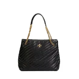 Сумка-шоппер Kira Nappa Leather из натуральной кожи повседневная женская черная Tory Burch 157016-001
